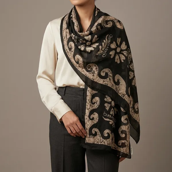 Black_Pure_Silk_Lightweight_Stole_For_Women