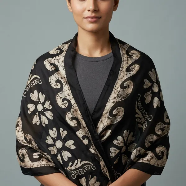 Black_Pure_Silk_Lightweight_Stole_For_Women