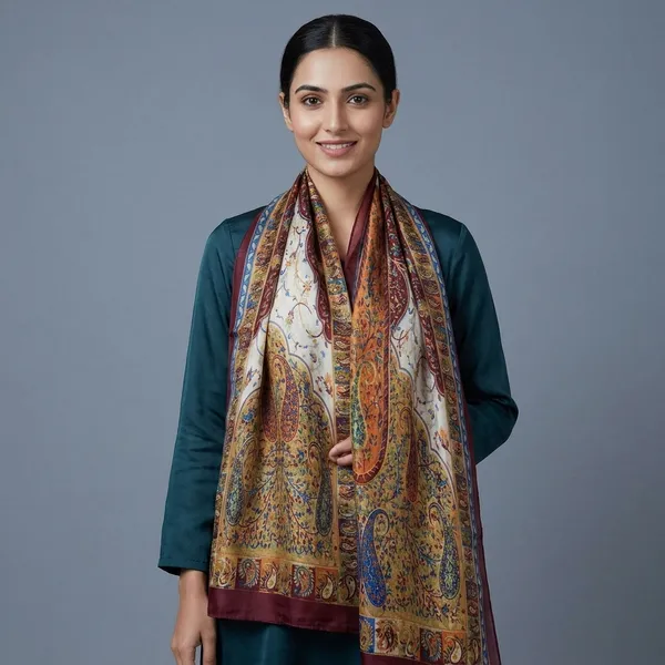 Yellow_And_Orange_Pure_Silk_Lightweight_Stole_For_Women