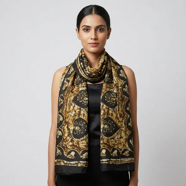 Brown_And_Cream_Pure_Silk_Lightweight_Stole_For_Women