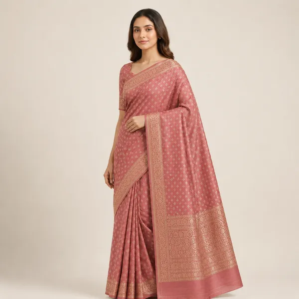 Dusty_Rose_Pink_Pure_Silk_Zari_Motif_Banarasi_Saree_For_Women