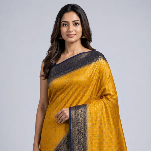 Yellow_Pure_Silk_Banarasi_Zari_Woven_Saree_For_Women