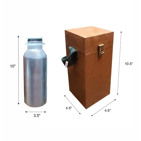 Aluminium_Bottle_1_Ltr_With_Wooden_Box_For_Petrol_Pumps