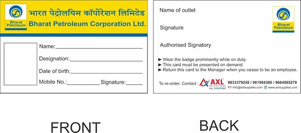 Bharat_Petroleum_Bpcl_Petrol_Pump_Uniform_Paper_Id_Card_Pack_Of_5_15_25_15