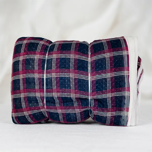 Navy_Blue_Checkered_Poly_Chiffon_Dobby_Lurex