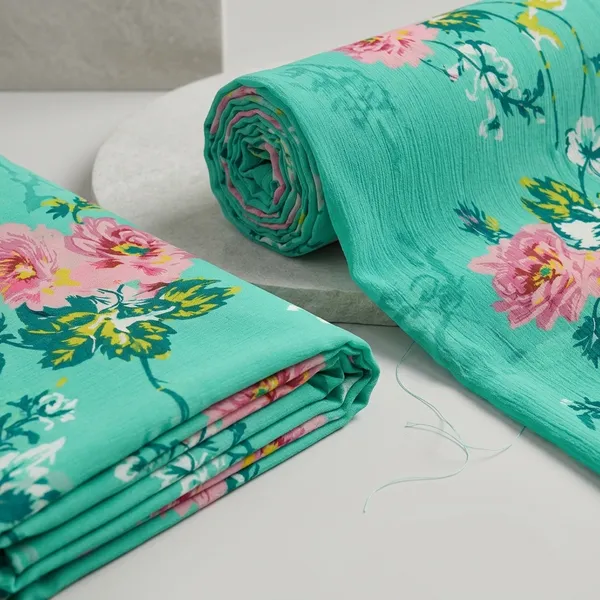 Green_Floral_Print_Poly_Georgette
