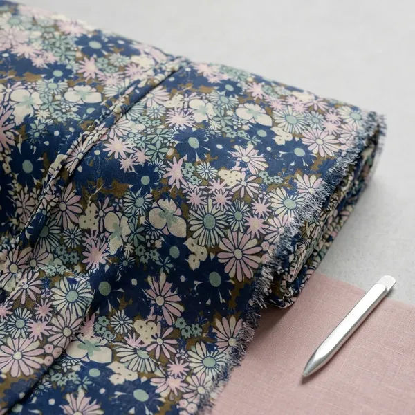Navy_Blue_Floral_Print_Poly_Georgette