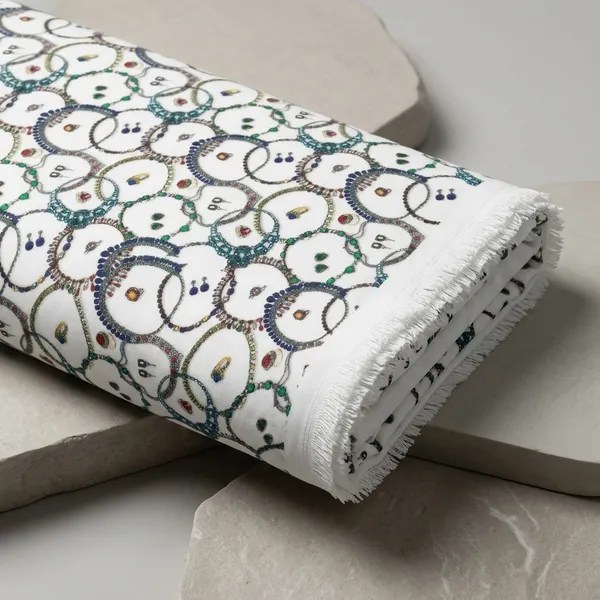 White_Multicolor_Jewellery_Circle_Print_Poly_Crepe