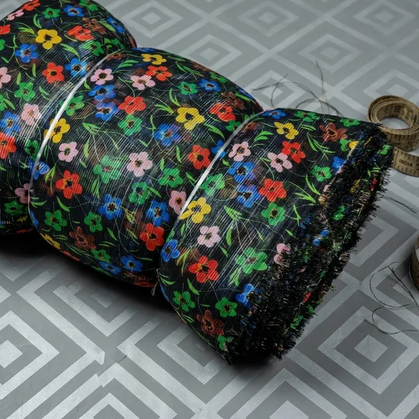 Black_Multicolor_Floral_Print_Poly_Chiffon_Dobby_Lurex