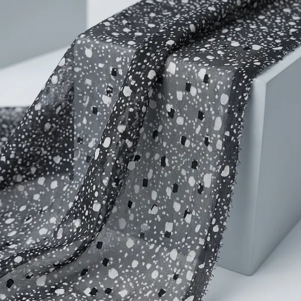Black_White_Dotted_Print_Poly_Chiffon_Dobby_Lurex