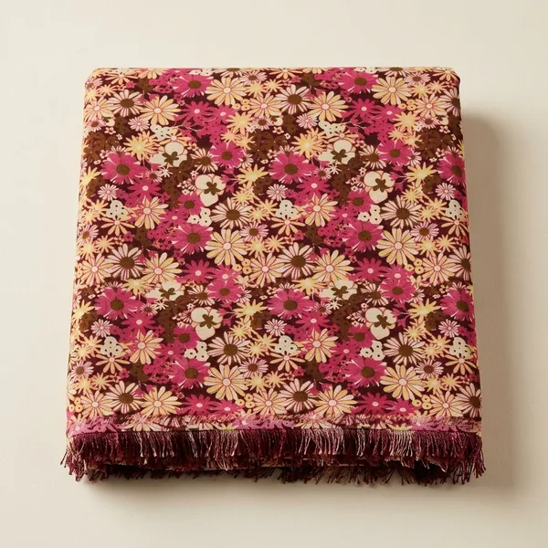 Brown_Floral_Print_Fringe_Trim_Poly_Georgette