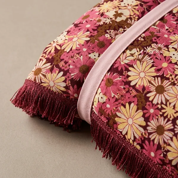 Brown_Floral_Print_Fringe_Trim_Poly_Georgette