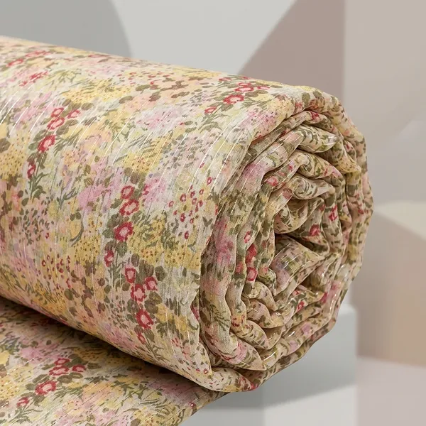 Beige_Floral_Print_Poly_Chiffon_Dobby_Lurex