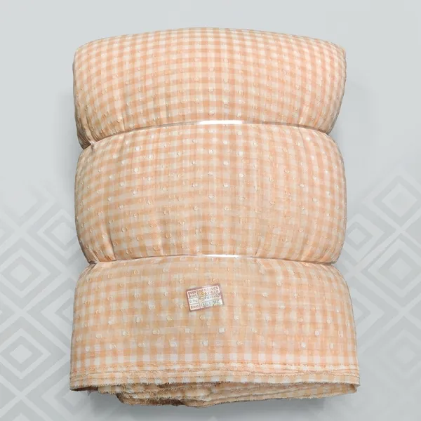 Peach_Gingham_Check_Poly_Chiffon_Dobby_Lurex