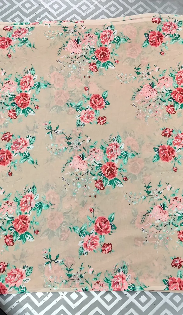 Peach_Floral_Print_Poly_Georgette
