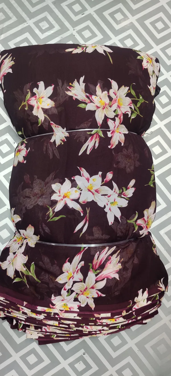 Dark_Brown_Floral_Print_Poly_Georgette