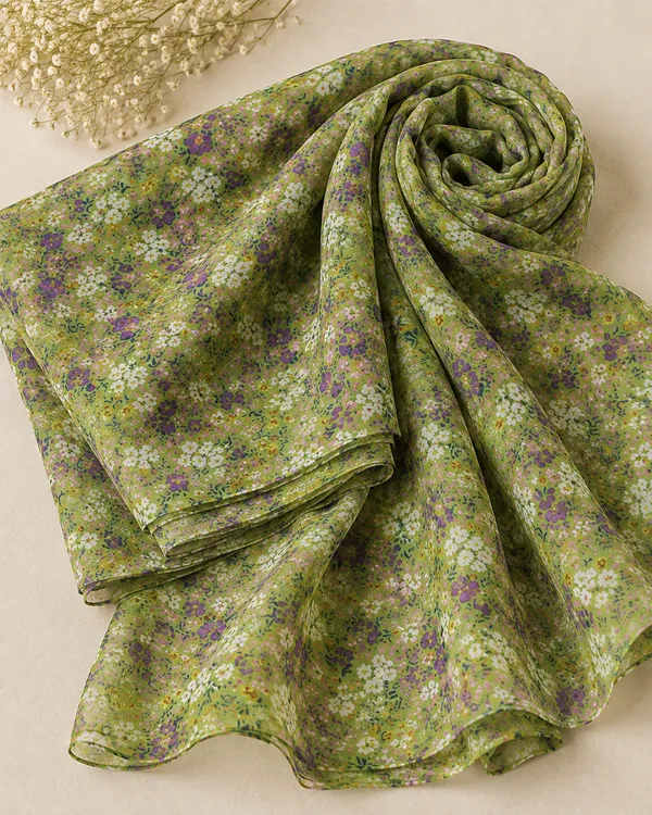 Green_Olive_Floral_Print_Poly_Chiffon