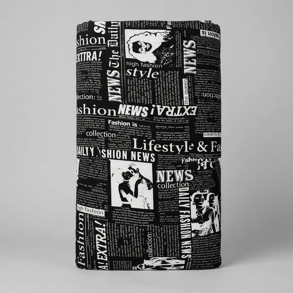 Black_White_Newspaper_Print_Poly_Crepe