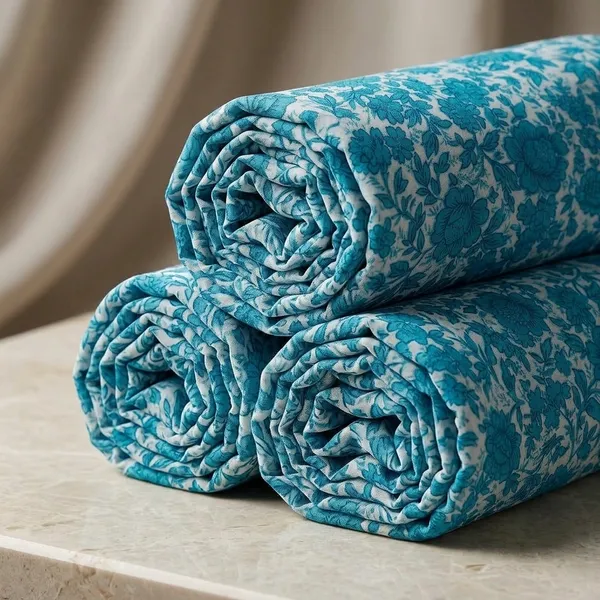 Turquoise_Floral_Print_Poly_Chiffon