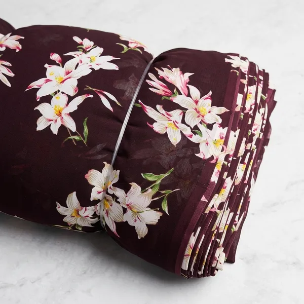 Dark_Brown_Floral_Print_Poly_Georgette