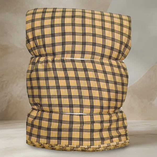 Beige_Checkered_Poly_Crepe