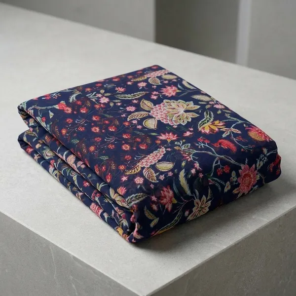 Navy_Blue_Floral_Print_Poly_Georgette