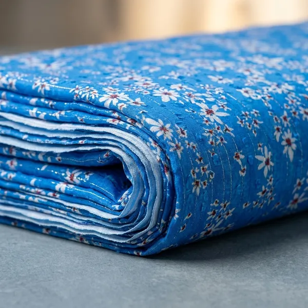 Blue_Floral_Print_Poly_Chiffon_Dobby_Lurex
