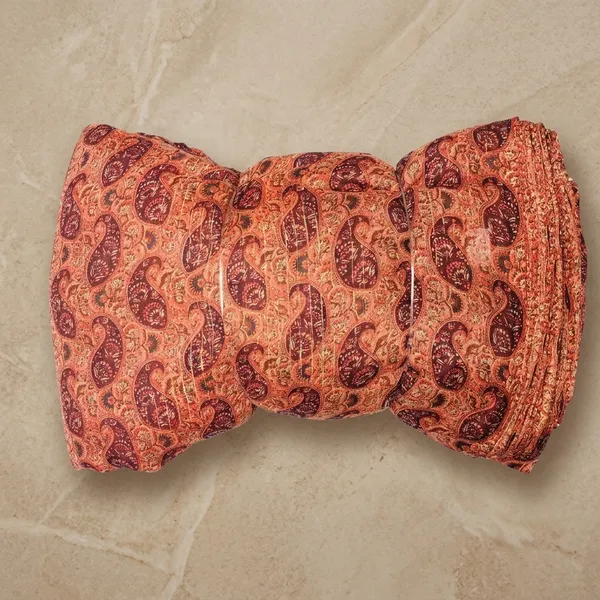 Orange_Paisley_Print_Poly_Chiffon_Dobby_Lurex