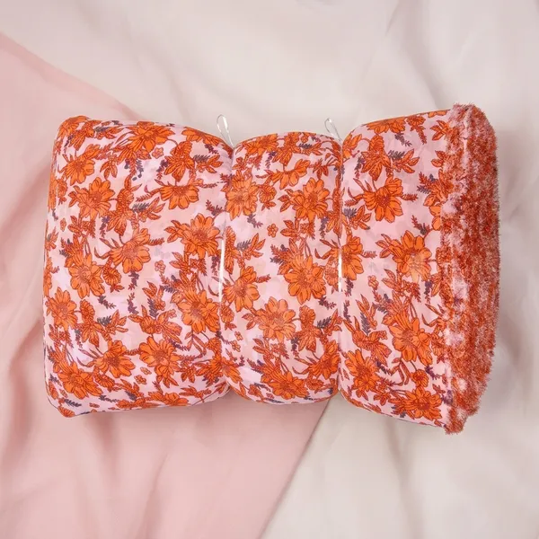 Orange_Floral_Print_Poly_Chiffon