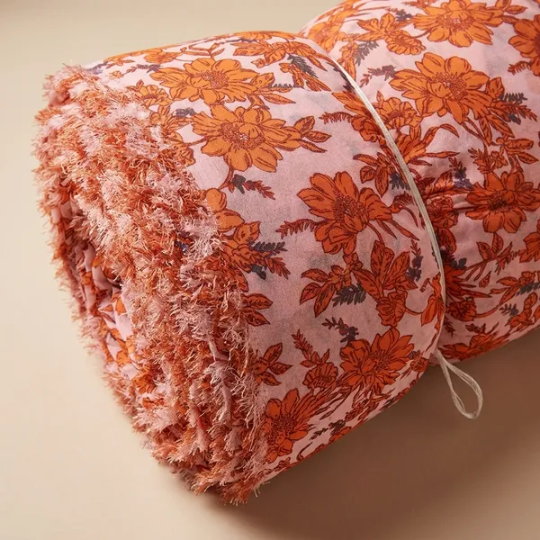 Orange_Floral_Print_Poly_Chiffon