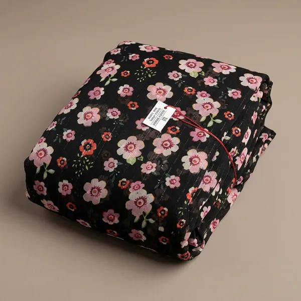 Black_Floral_Print_Poly_Chiffon_Dobby_Lurex