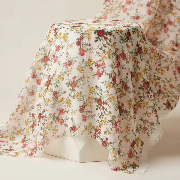 White_Floral_Print_Poly_Chiffon