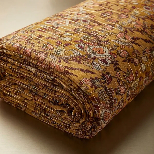 Golden_Brown_Paisley_Print_Poly_Chiffon_Dobby_Lurex