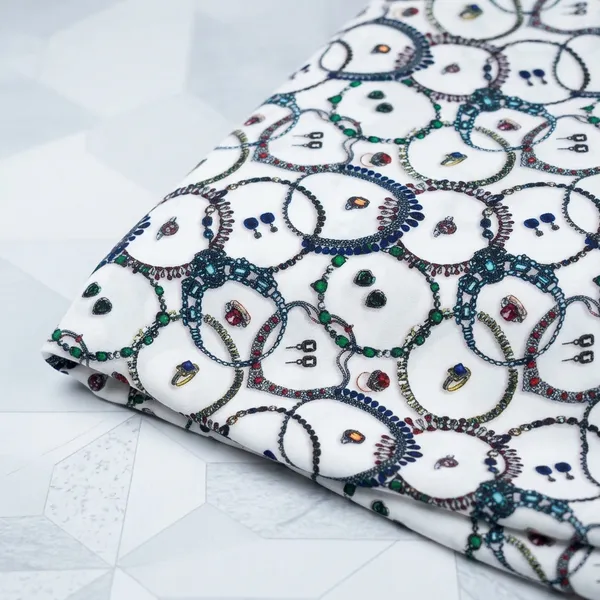 White_Multicolor_Jewellery_Circle_Print_Poly_Crepe