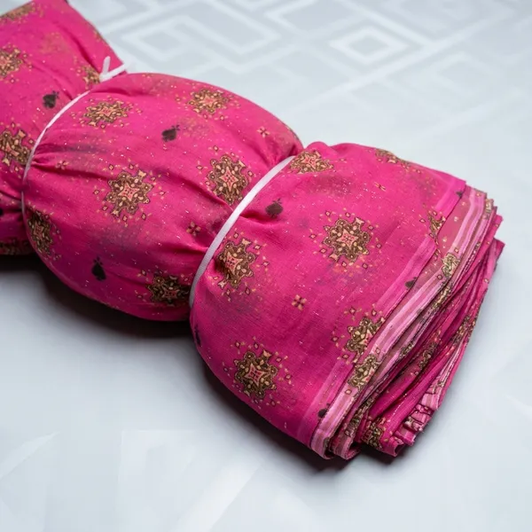 Pink_Dobby_Print_Poly_Chiffon_Georgette_Lurex