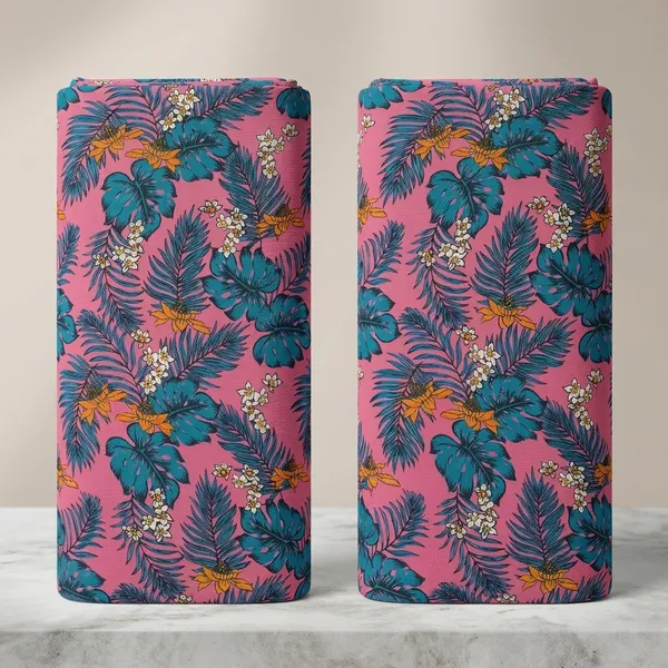Pink_Tropical_Floral_Print_Poly_Georgette