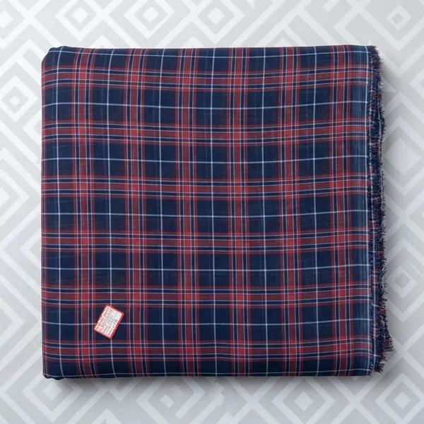 Navy_Blue_Red_Checkered_Print_Poly_Chiffon