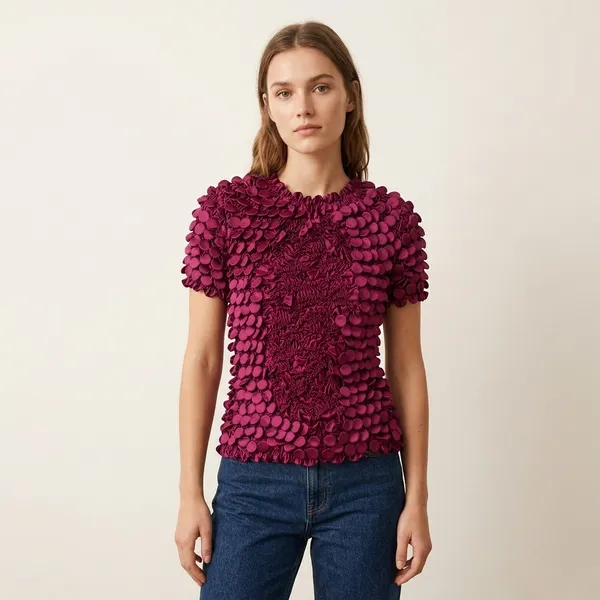 Burgundy_Textured_Popcorn_Satin_Top