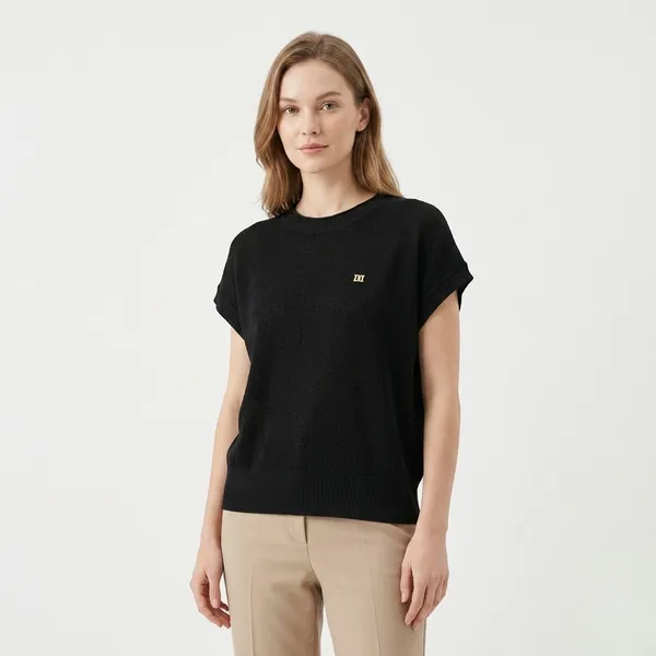Grey_Premium_Knitted_T-Shirt_For_Women