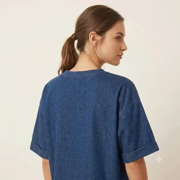 Blue_Short_Sleeve_Graphic_T-Shirt_for_Women