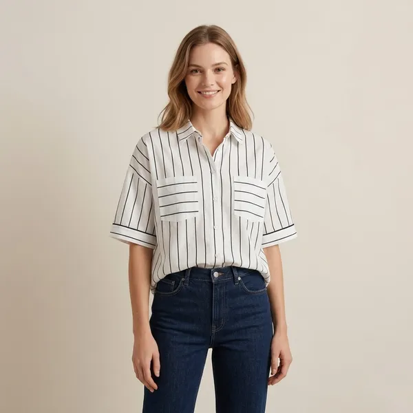 White_Premium_Poly_Cotton_Top_For_Women
