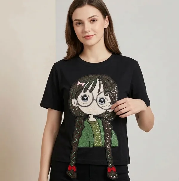 Black_Premium_Cotton_Spandex_Top_For_Women