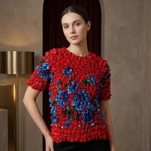 Multicolour_Textured_Popcorn_Satin_Tops