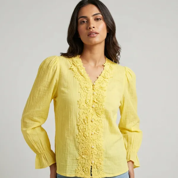 Yellow_Premium_Mul_Cotton_Top_For_Women