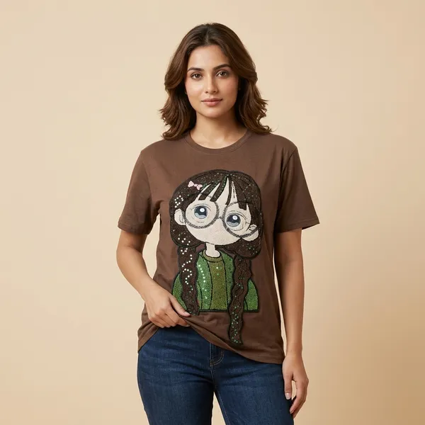 Brown_Premium_Cotton_Spandex_Top_For_Women