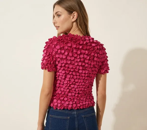 Magenta_Textured_Popcorn_Satin_Top