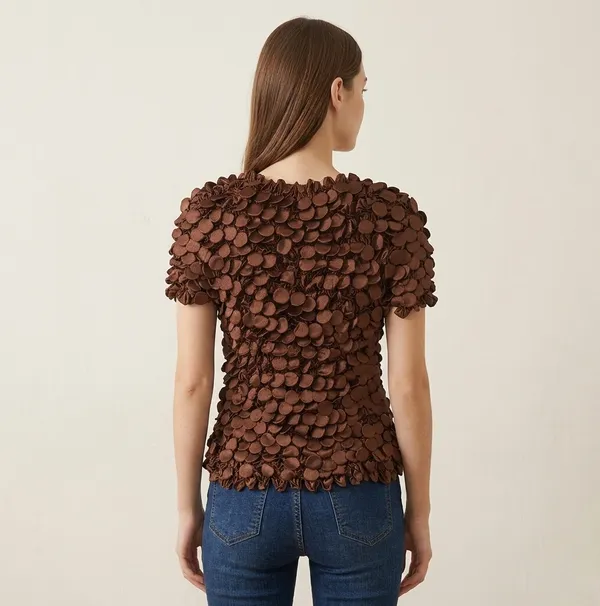 Brown_Textured_Popcorn_Satin_Top