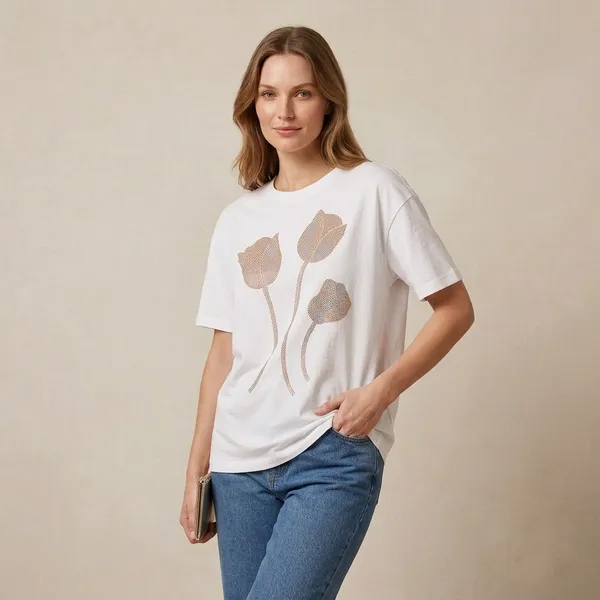 White_Premium_Cotton_Spandex_T-Shirt_For_Women