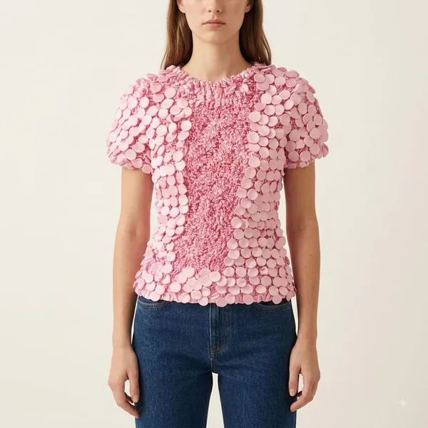 Pink_Textured_Popcorn_Satin_Top