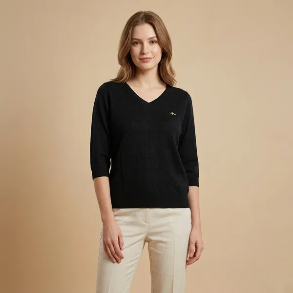 Grey_Premium_Knitted_T-Shirt_For_Women